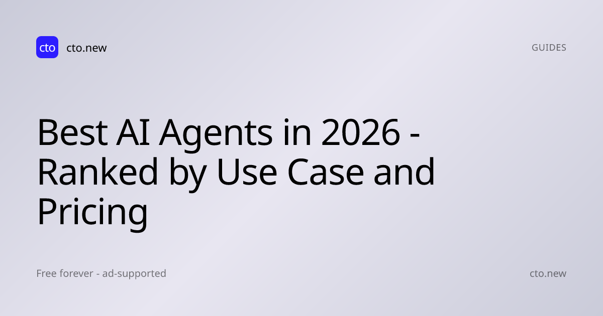 Best AI Agents in 2026 - Ranked by Use Case and Pricing